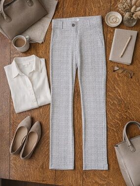 Betabrand Dress Pant Yoga Pants Gray Heathered Slim Pull-On Work Pants S